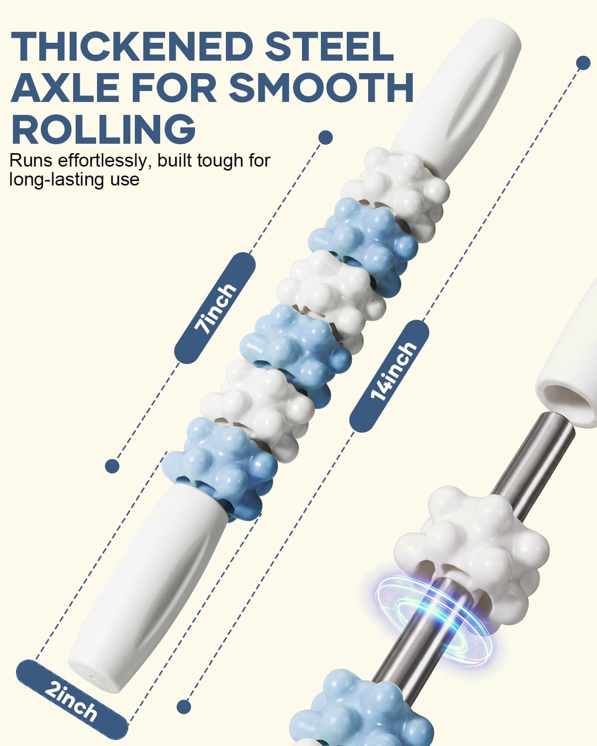 Coral-Texture Massage Roller Stick - product view 3