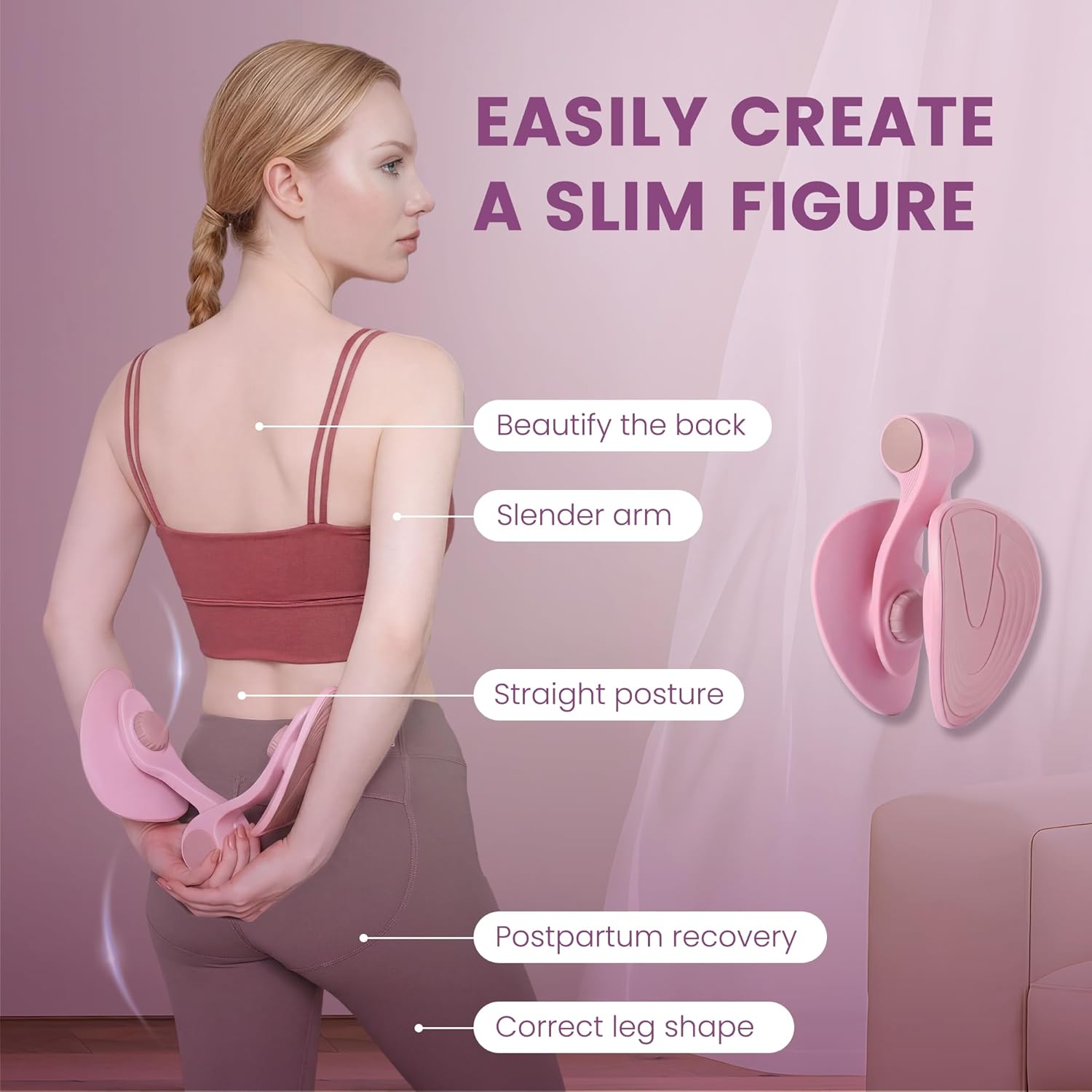 Inner Thigh Exerciser, Thigh Trainer & Pelvic Floor Exercise Devices for Women and Men, Hip Glute & Leg Toner, Non-Slip Stable Design Home Gym Equipment for Home Workout - Image 2