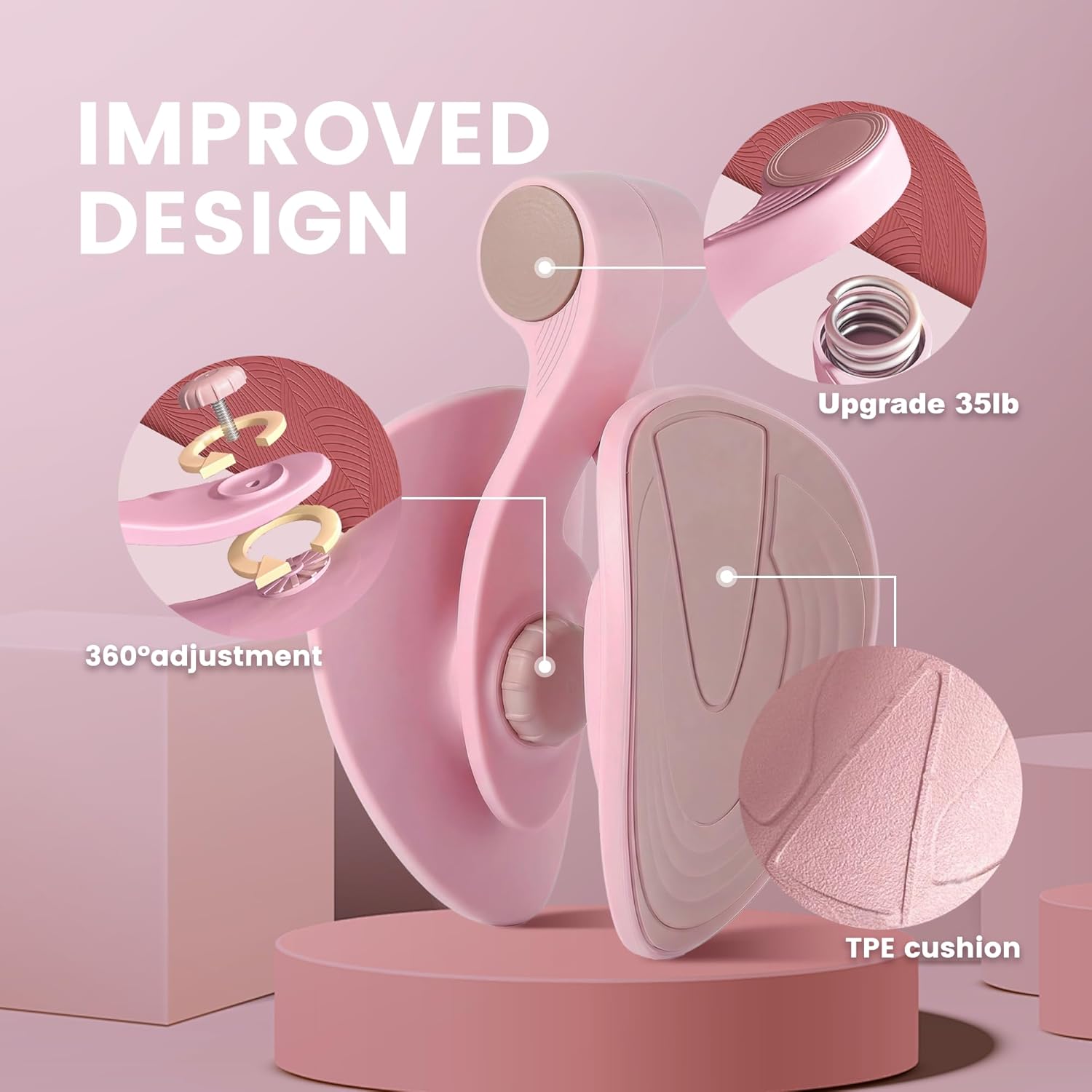 Inner Thigh Exerciser, Thigh Trainer & Pelvic Floor Exercise Devices for Women and Men, Hip Glute & Leg Toner, Non-Slip Stable Design Home Gym Equipment for Home Workout - Image 5