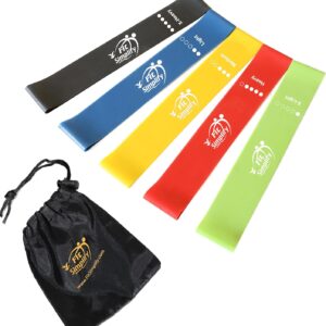 Fit Simplify Loop Resistance Exercise Bands with Carry Bag, Set of 5