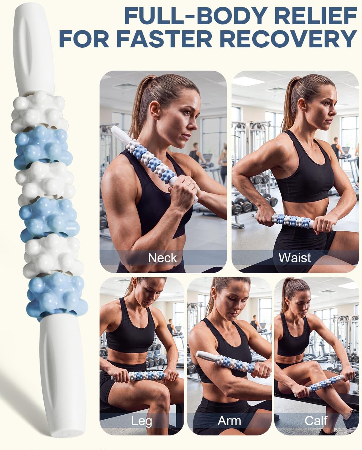 Coral-Texture Massage Roller Stick - product view 4