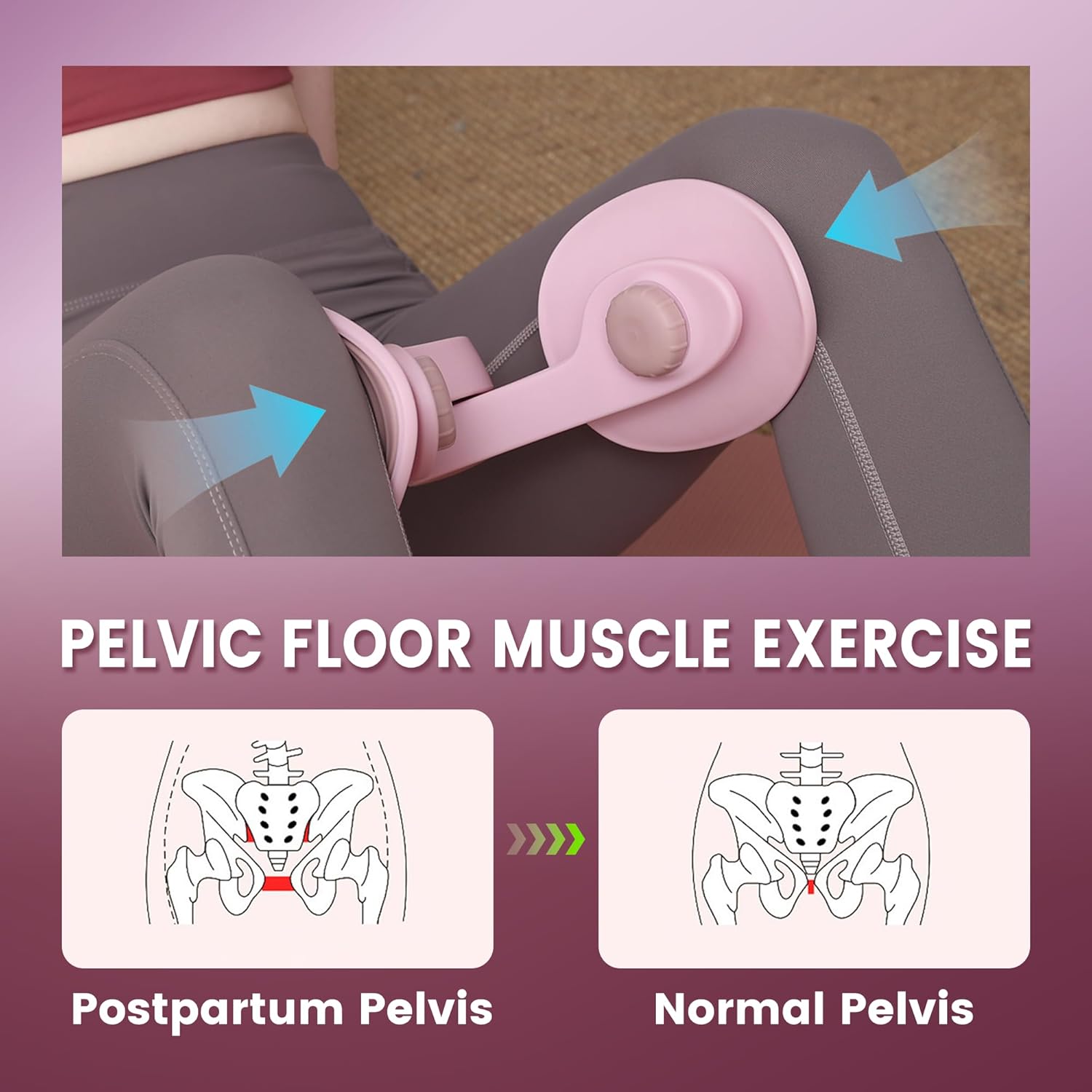 Inner Thigh Exerciser, Thigh Trainer & Pelvic Floor Exercise Devices for Women and Men, Hip Glute & Leg Toner, Non-Slip Stable Design Home Gym Equipment for Home Workout - Image 3