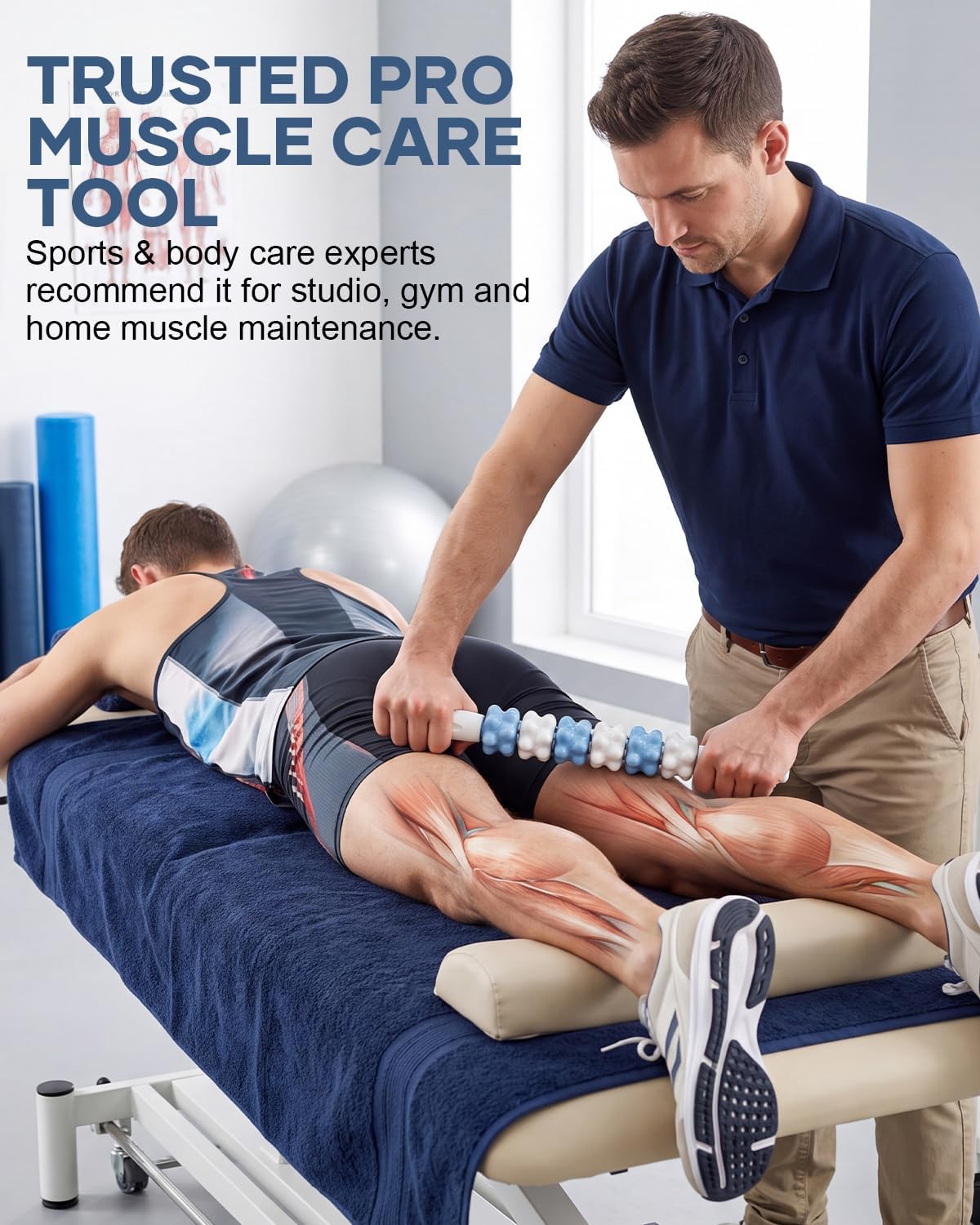 Coral-Texture Massage Roller Stick - product view 5